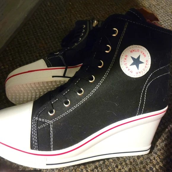 Amazon.com | Viscozzy High Heel Wedge Sneakers for Women  Brand New wedge sneakers with no box . main image 1